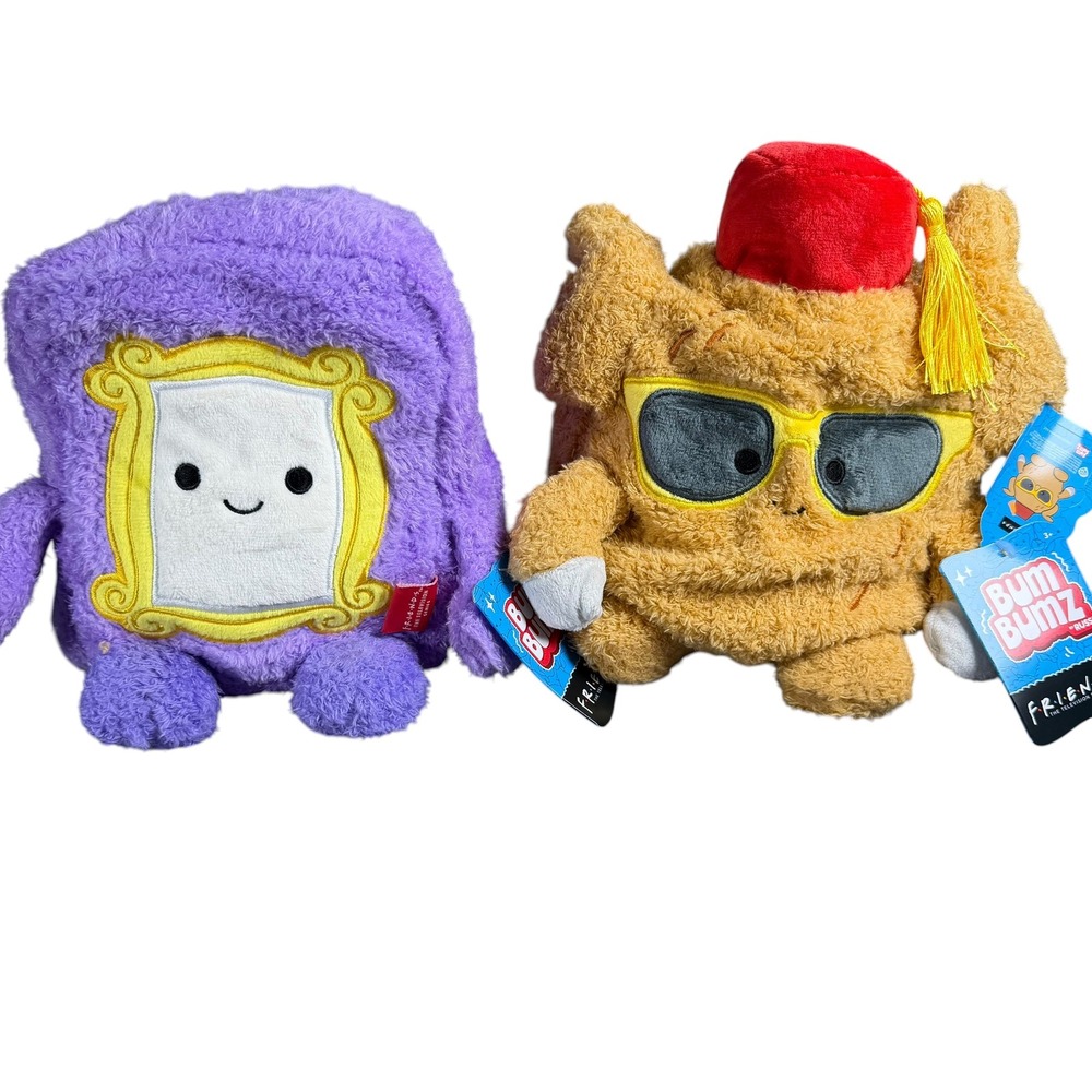 Friends TV Series BumBumz Plush Set‎ Monica Door and Turkey 7.5 Inch NWT